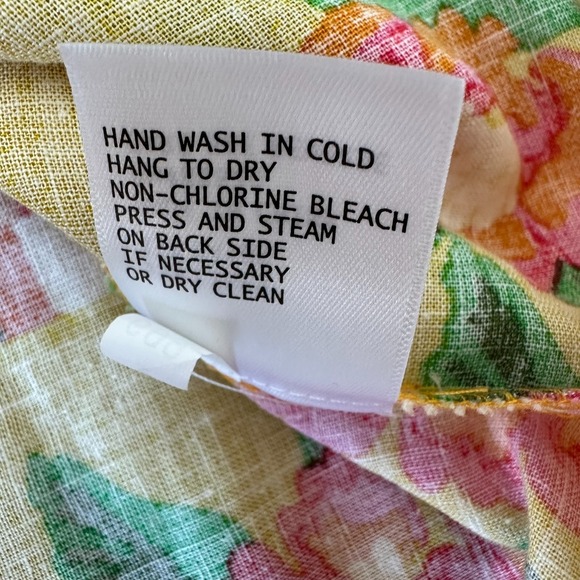 Rachel Roy Linen Blend Top Size M Floral‎ Tropical Colorful Beaded Tassels - Picture 10 of 11